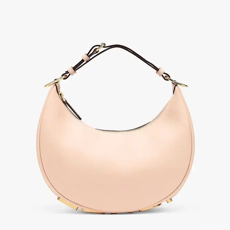 Affordable HOT Fendi Fendigraphy Small Pink In Calf Hobo Leather Bag 0523